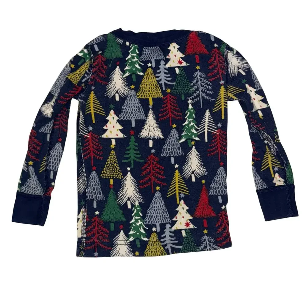 Hanna Andersson Organic Cotton Christmas Tree Pajama Set Toddler Size 3T Holiday